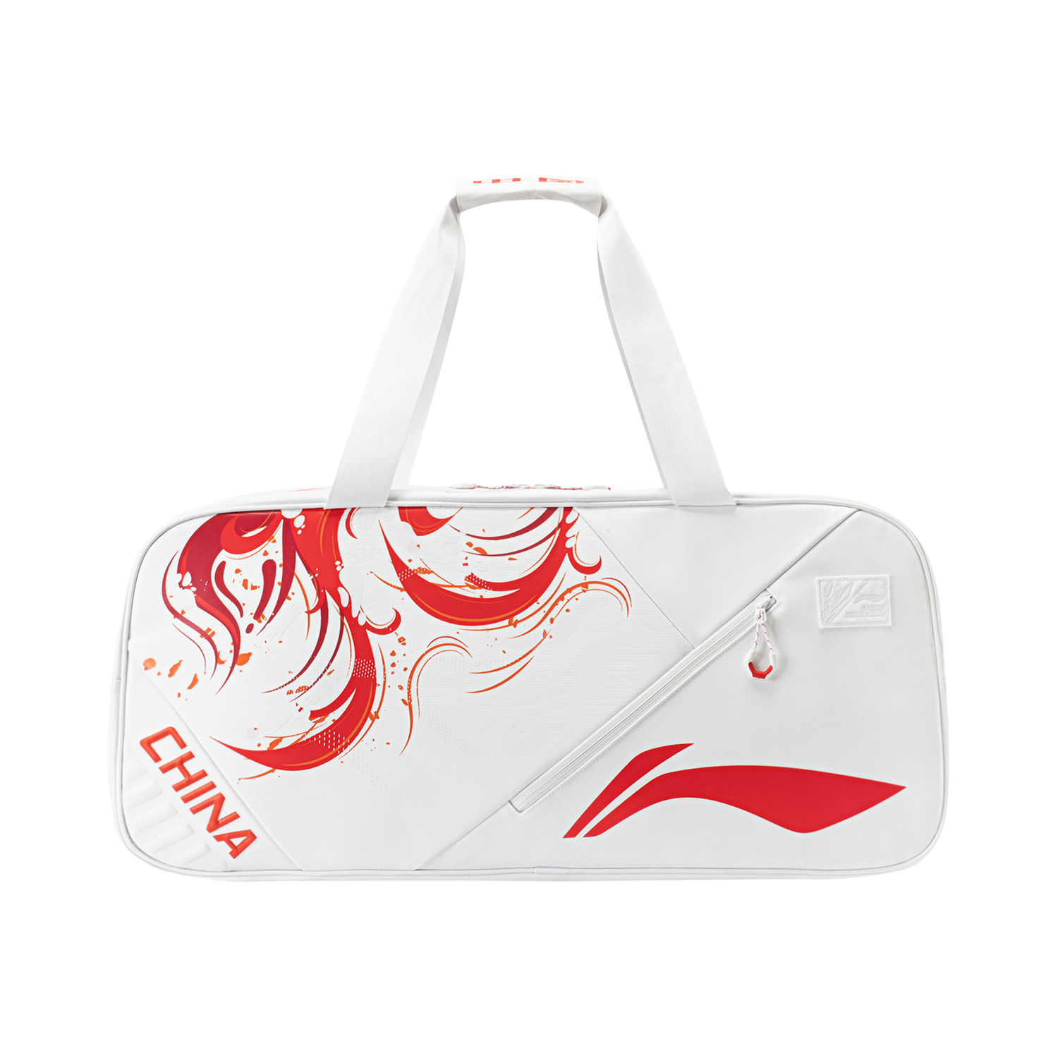 

Лининг Бадминтон Серия Полиэстер Дорожная Сумка Унисекс Белый, Белый и Красный