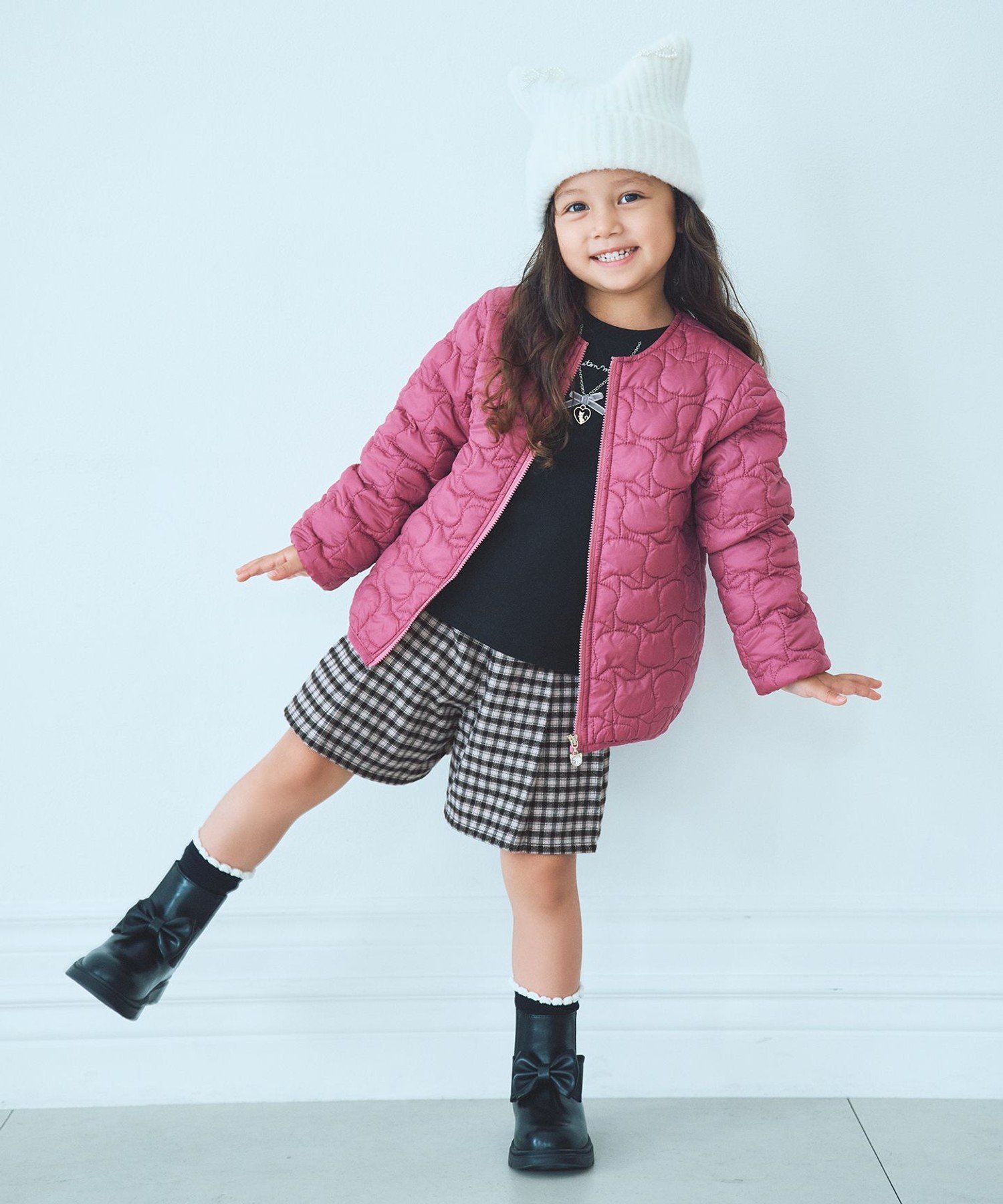 Стеганая блузка с изображением кошки ANY KIDS, Pink [012] — фото 2