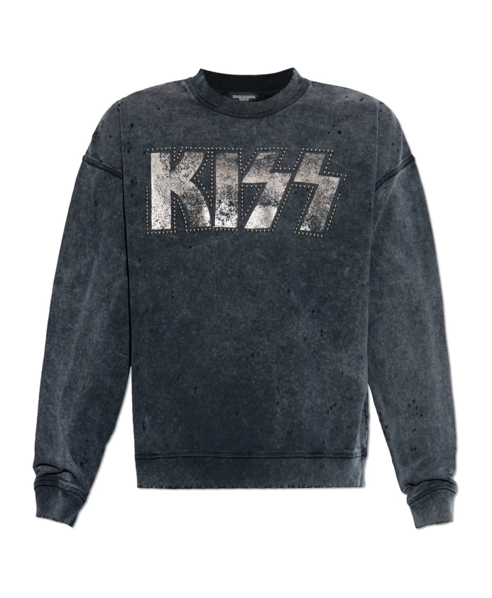 

Толстовка с надписью «X поцелуй» Dsquared2, черный