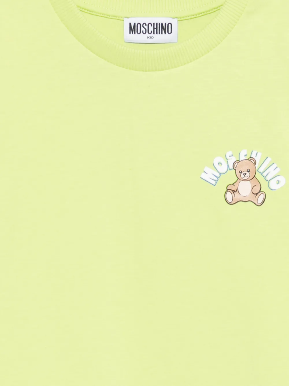 Футболка с принтом мишки Moschino Kids, зеленый — фото 3