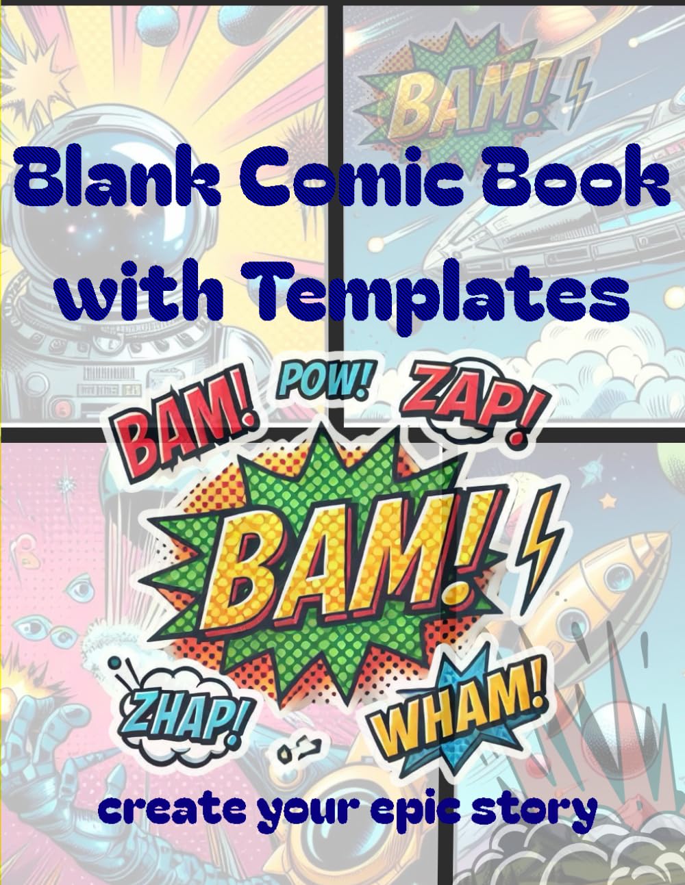 

Blank Comic Book with Templates:: Create your own Action, Fiction, and Superhero Stories (DIY Comic Book for Beginners) with Character Sheets, ... and Sketch Templates (Spanish Edition)