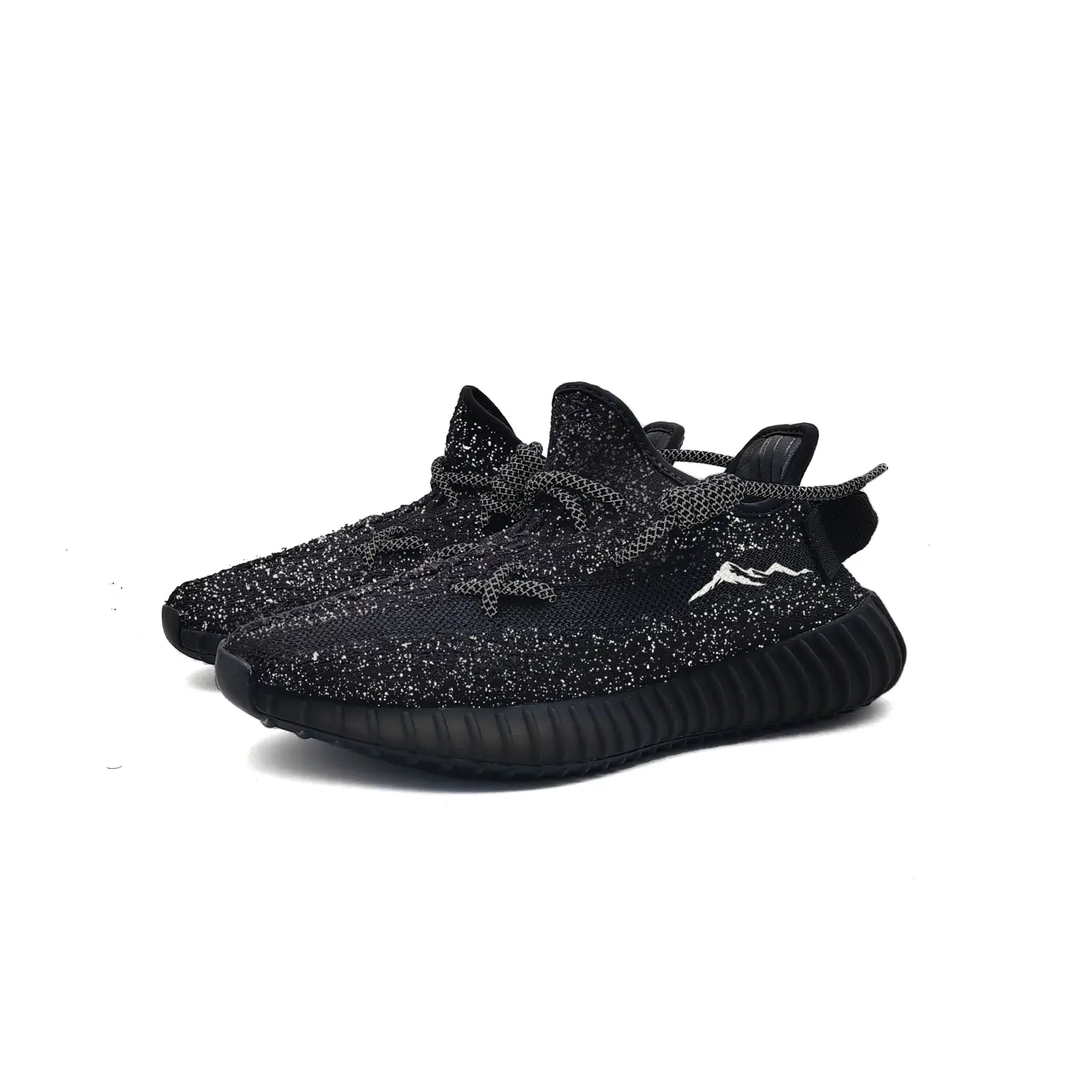 Yeezy Boost 350 V2 Snow Mountains Baby's Breath устойчивые к истиранию низкие повседневные кроссовки Unisex Adidas Originals, черный — фото 4