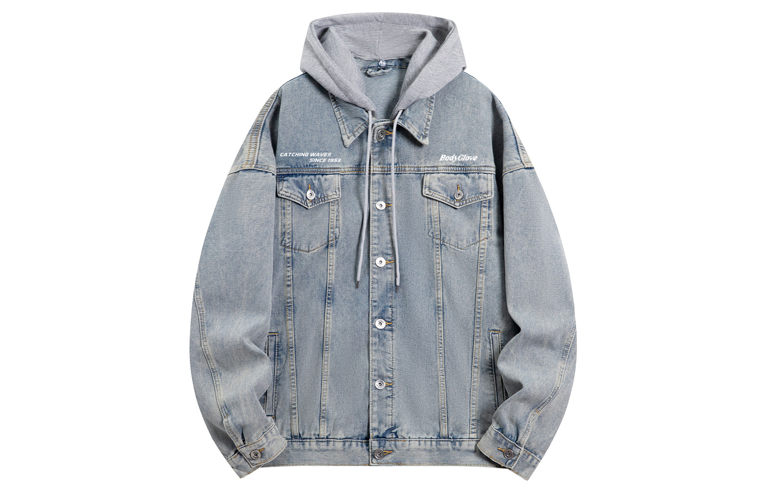 

Джинсовая куртка унисекс BODY GLOVE с капюшоном (черно-серый), Черный, Джинсовая куртка унисекс BODY GLOVE с капюшоном (черно-серый)
