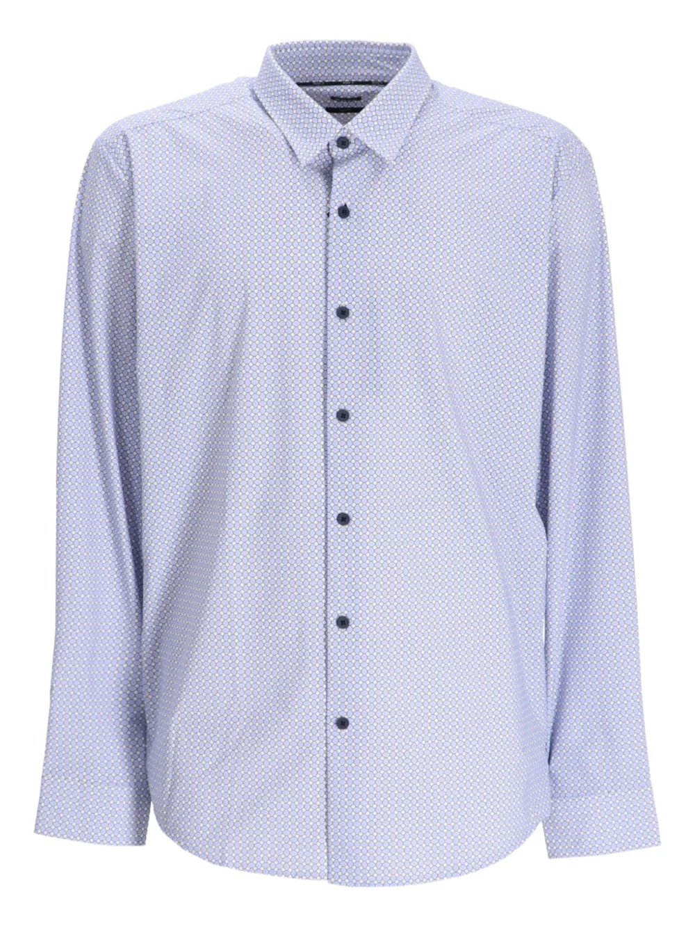 

Рубашка с длинными рукавами и геометричным принтом Boss, синий