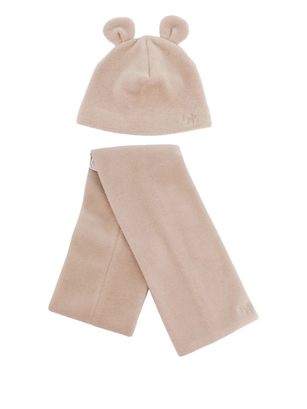 

Вязаный комплект из шапки Il Gufo, бежевый