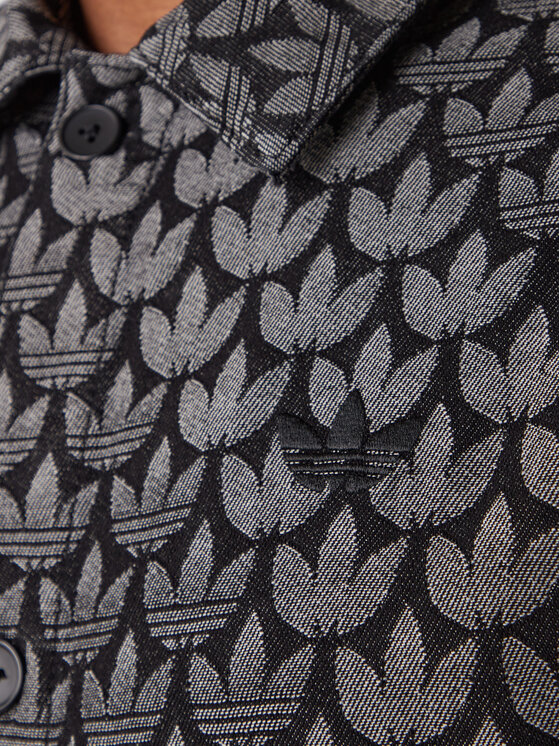 Джинсовая рубашка loose fit Monogram KC6379 Adidas, серый — фото 4