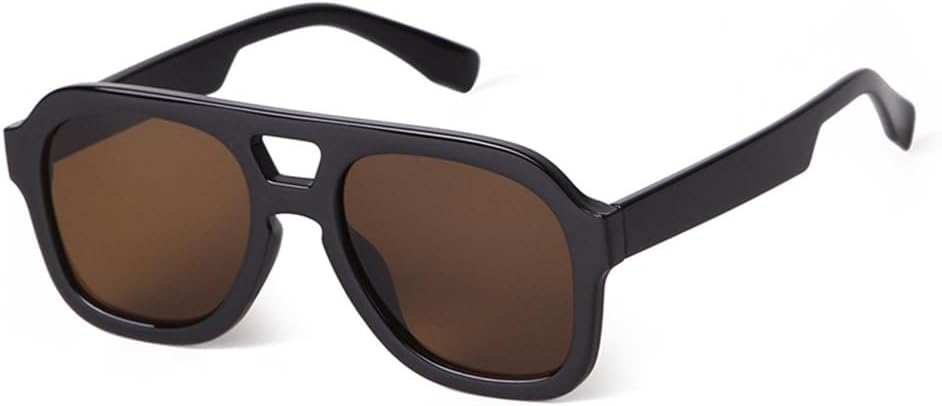 

Винтажные солнцезащитные очки в черепаховой оправе синего цвета для женщин и мужчин, модные, с двойной перемычкой, оранжевыми линзами, с защитой от УФ-излучения generic, C3