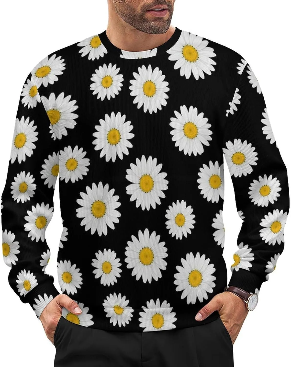 

Мужской вязаный свитер Casual Textured Pullover с длинными рукавами Meaudiwes