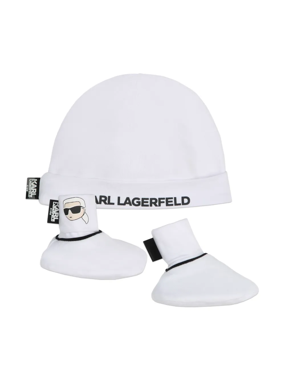 

Комплект K/Ikonik из двух шапок бини KARL LAGERFELD KIDS, белый