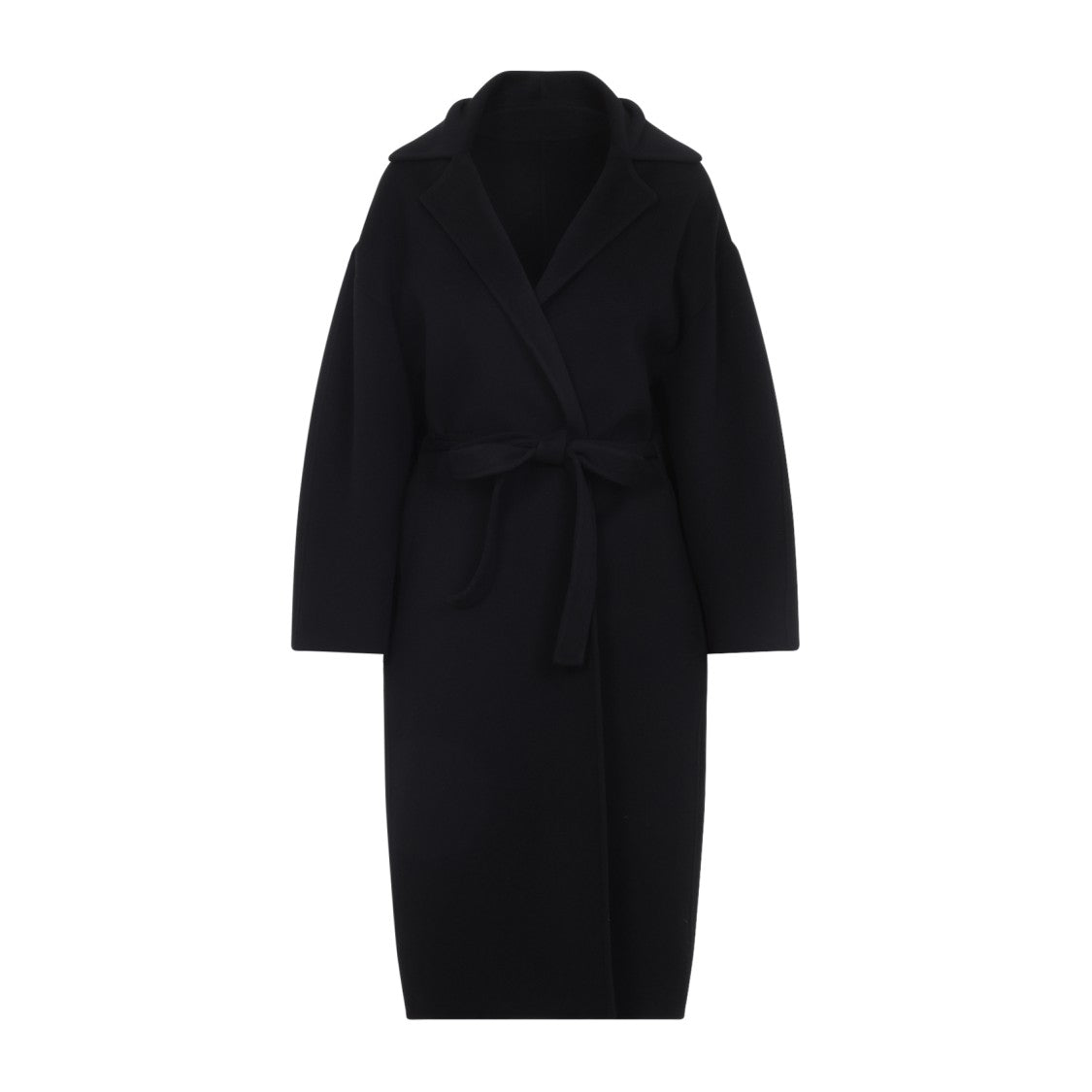 

Черное шерстяное пальто Double Black Alberta Ferretti