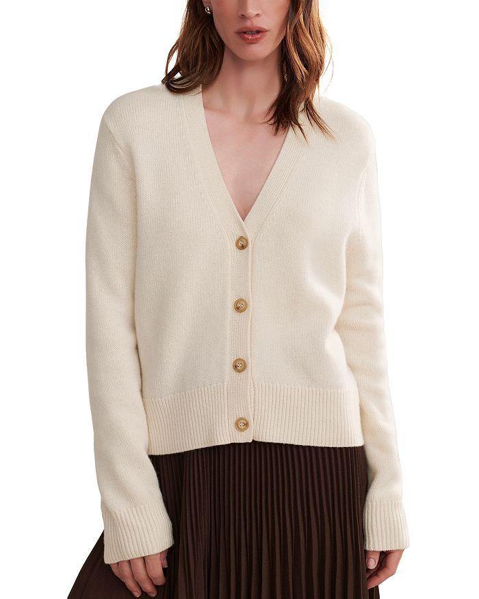 

Свитер-кардиган Colette Cashmere с V-образным вырезом Jenni Kayne, слоновая кость/кремовый