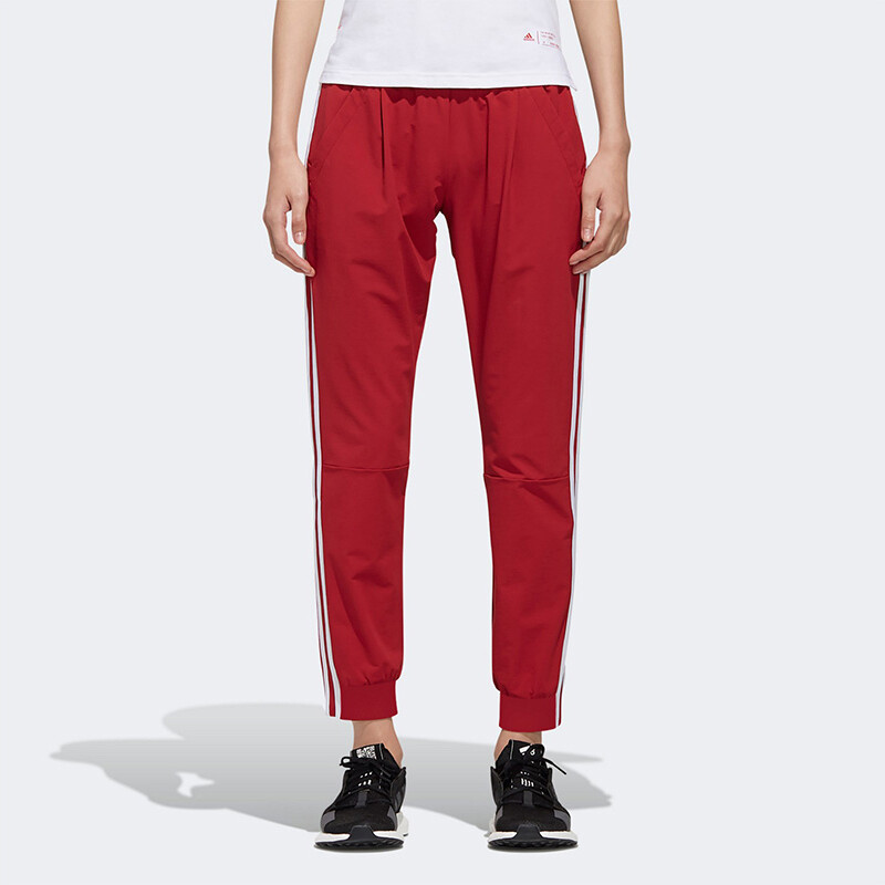 Трикотажные спортивные штаны женские бордовые/кампусные бордовые Adidas — фото 3