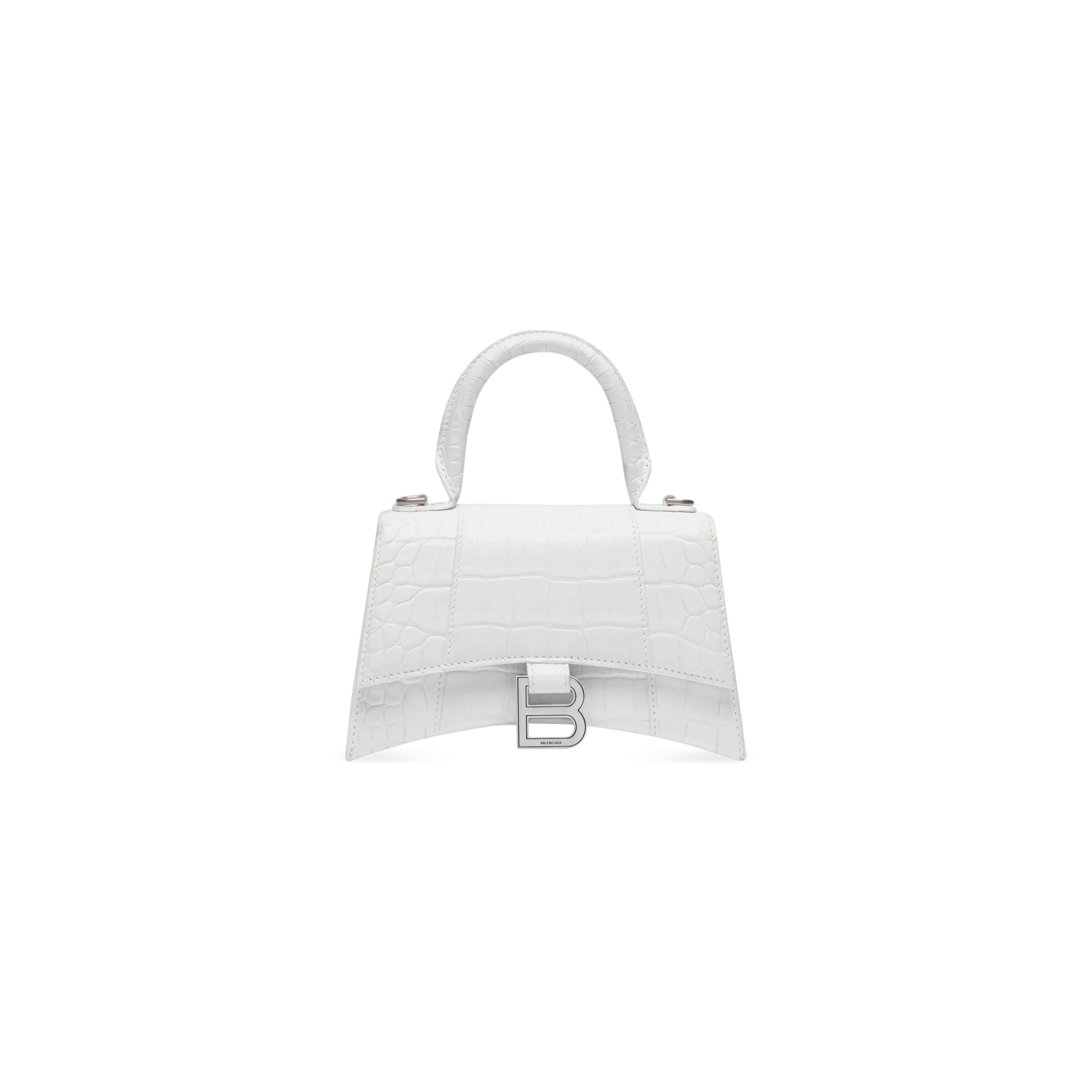 

Сумка Hourglass XS с тиснением под крокодила BALENCIAGA, белый
