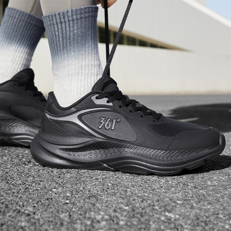 361° Кроссовки мужские Star Jump Cushioning Waterproof Thermal Low top Casual City Commute Obsidian Black Smoke Gray — фото 4