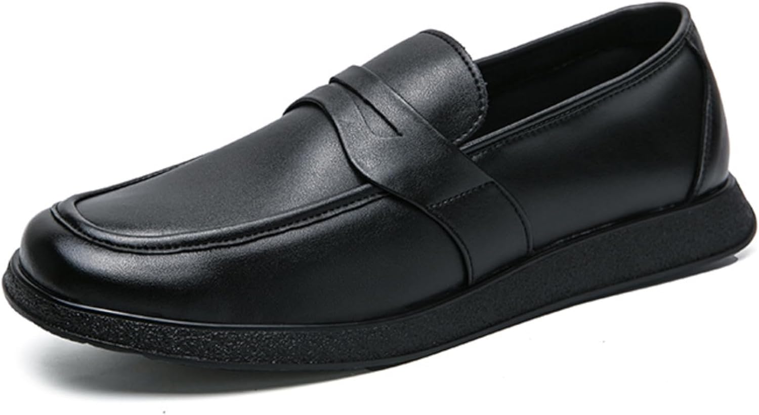 

Мужские лоферы из лаковой кожи с перфорацией Пэнни, классические, ручной работы, с круглым носком, мягкая плоская подошва, без шнуровки, деловые туфли для официальной офисной работы Bwseobg, черный