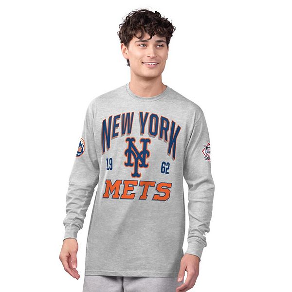 

Мужской серый/royal сет из двух футболок New York Mets с длинным и коротким рукавом Starter