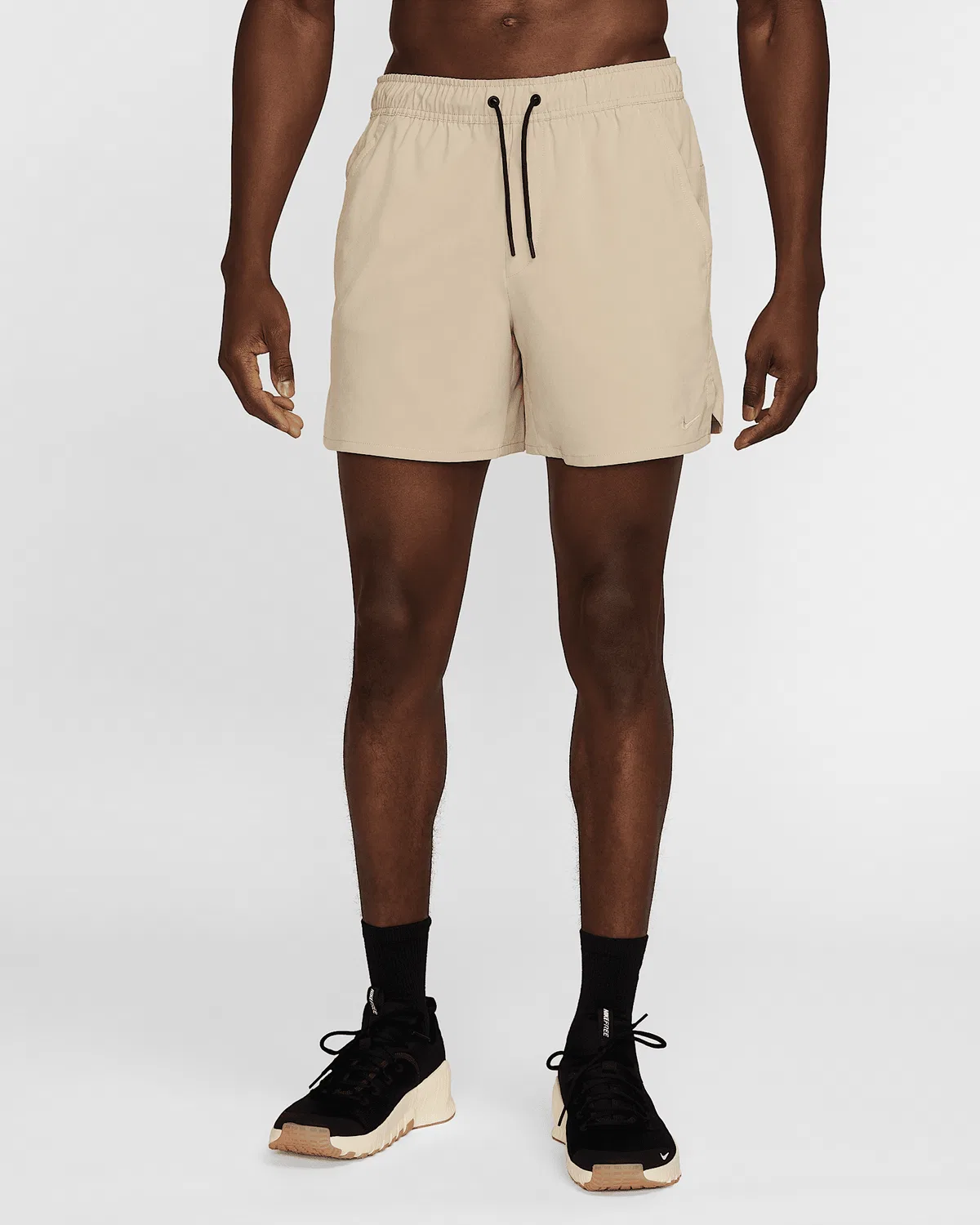 Мужские шорты Nike Unlimited Dri-FIT 5" без подкладки, Desert Khaki/Black/Desert Khaki
