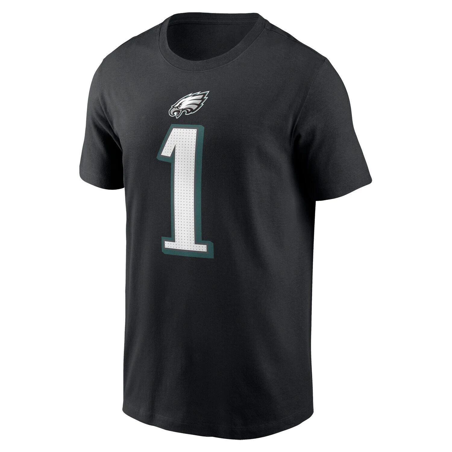 Мужская черная футболка Jalen Hurts Philadelphia Eagles с именем и номером игрока Nike — фото 2