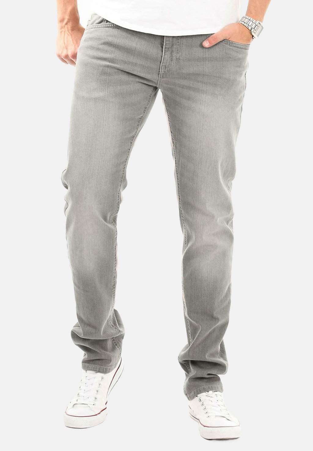 

Джинсы прямого кроя INDICODE JEANS, серый