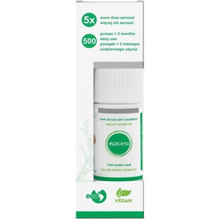 

Сухой шампунь Hair Detox для темных волос 15 г, Ecocera