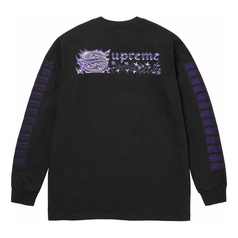 Футболка Supreme Saint Sebastian L/S T-Shirt 'Black Purple', черный — фото 2