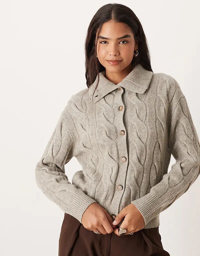 

Кардиган Polo Ralph Lauren с косами серого цвета