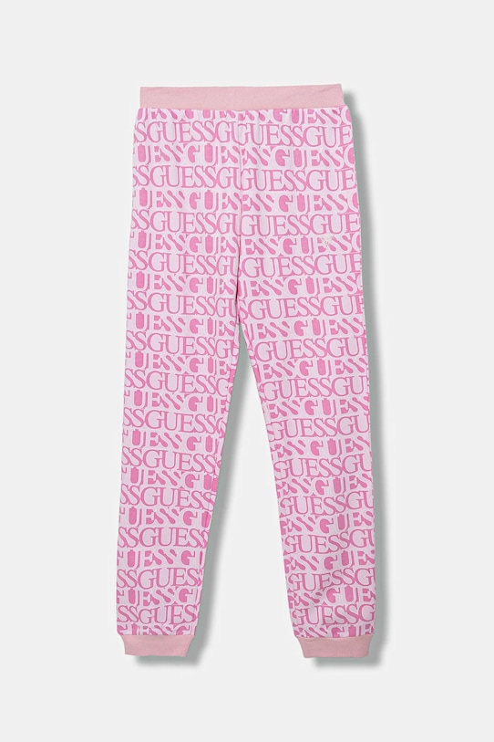 

Детские хлопковые спортивные брюки Guess, розовый