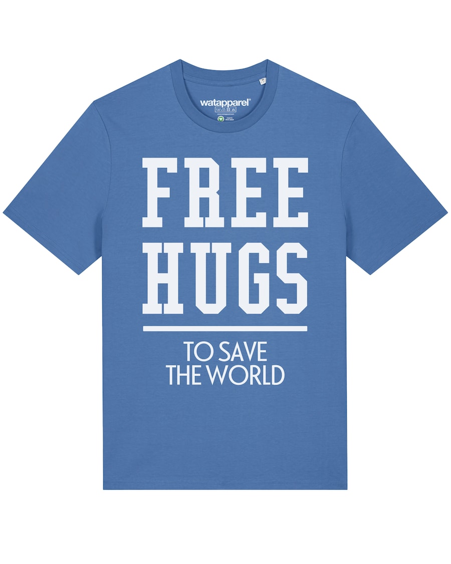 

Рубашка Watapparel Free hugs to save the world, светло-голубой