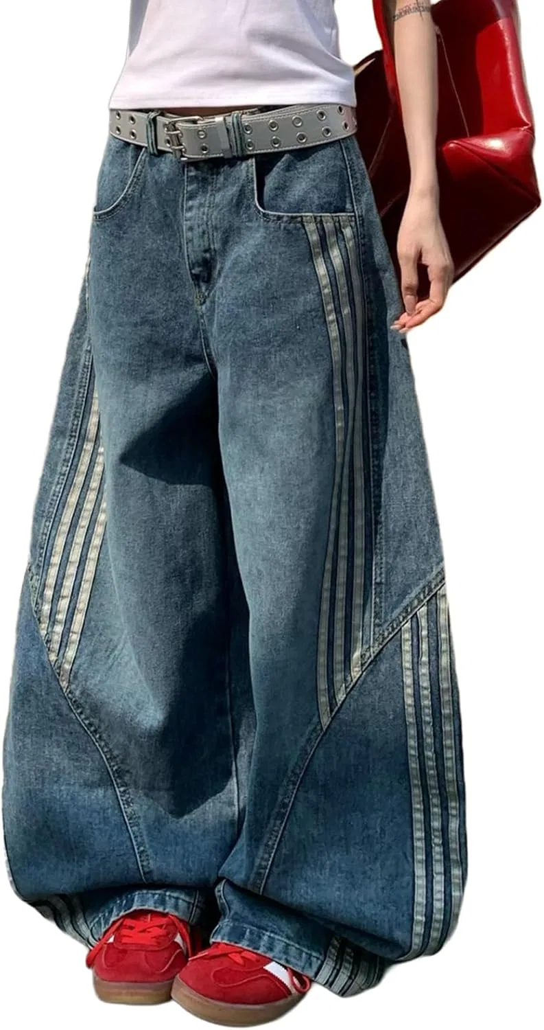 Джинсы свободные Y2K Barrel Jeans, синие