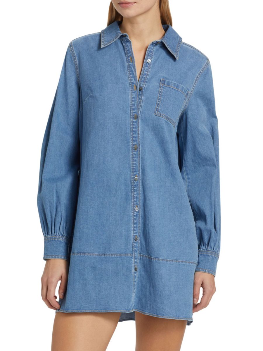 

Мини-платье-рубашка Adette Denim Cinq à Sept, цвет Light Wash