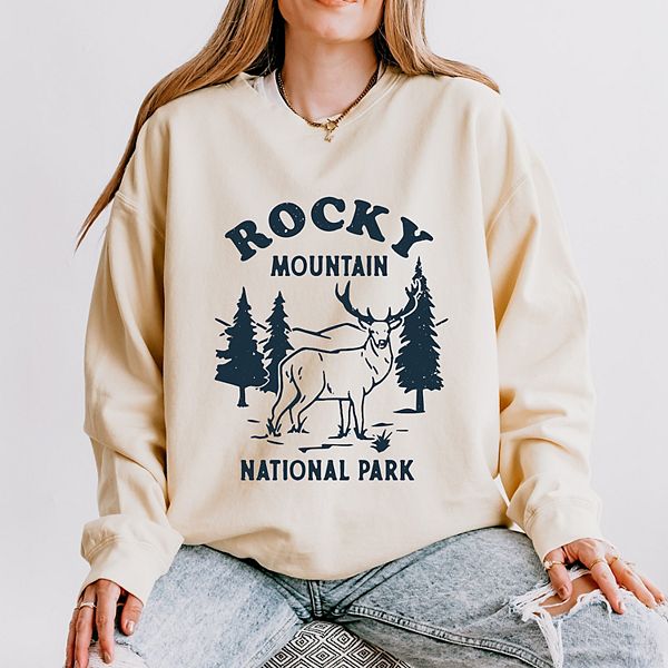 

Винтажный свитшот с эффектом поношенности Rocky Mountain National Park Simply Sage Market, Ivory