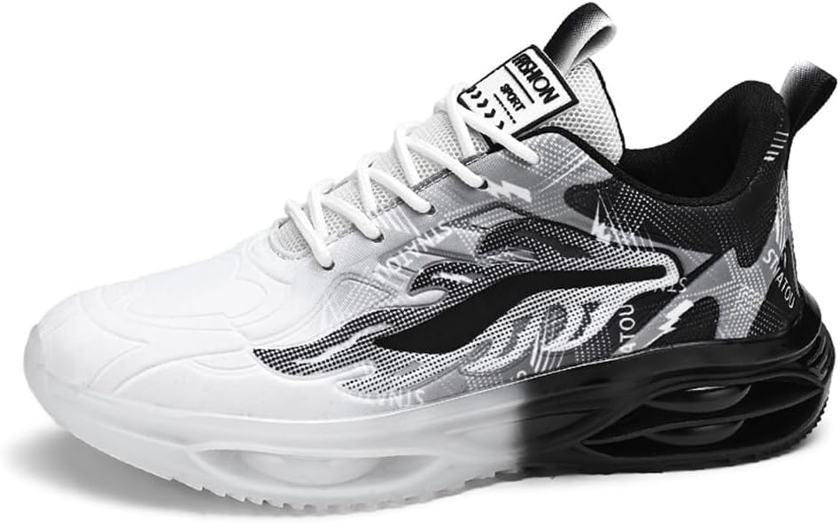 

Кроссовки Mashangfu Men для баскетбола, бега, повседневной носки, прогулок и работы, белый/черный