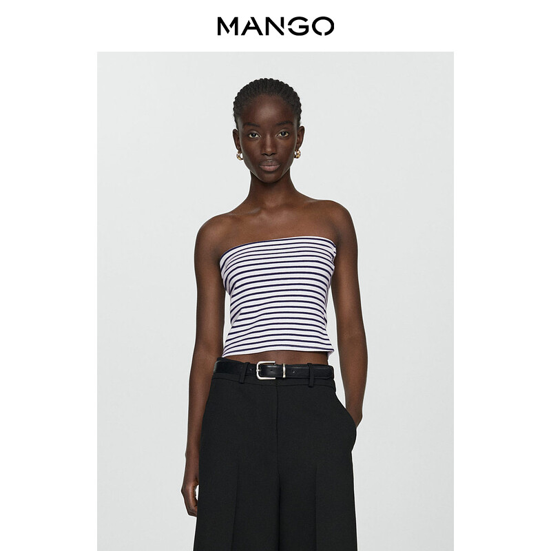 

Женский топ Mango в полоску, красный
