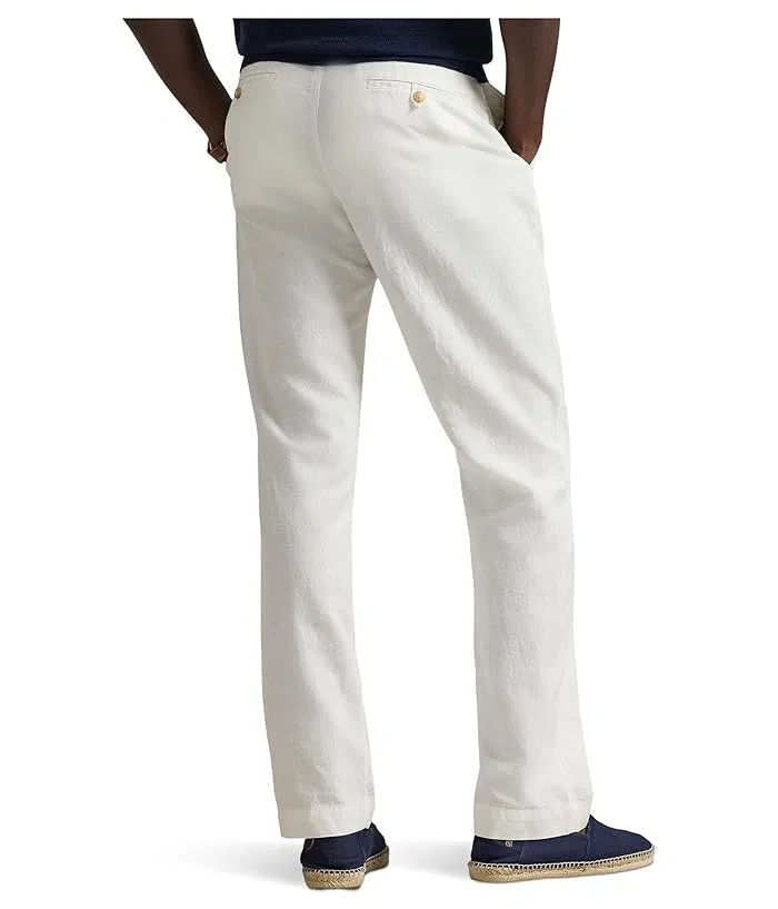 Брюки льняные Bedford Classic Fit Polo Ralph Lauren, White — фото 3