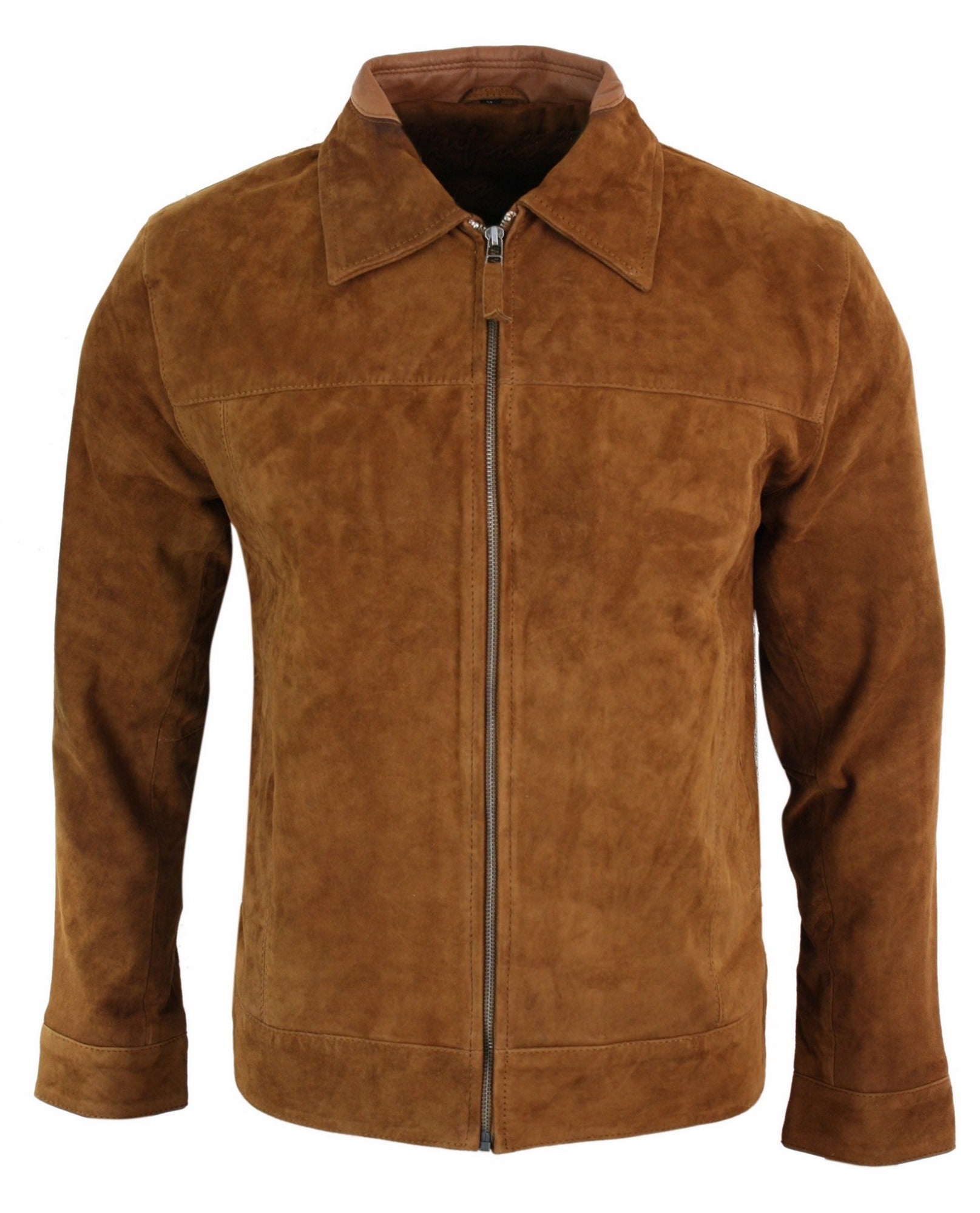 

Замшевая кожаная классическая куртка на молнии TruClothing, цвет tan