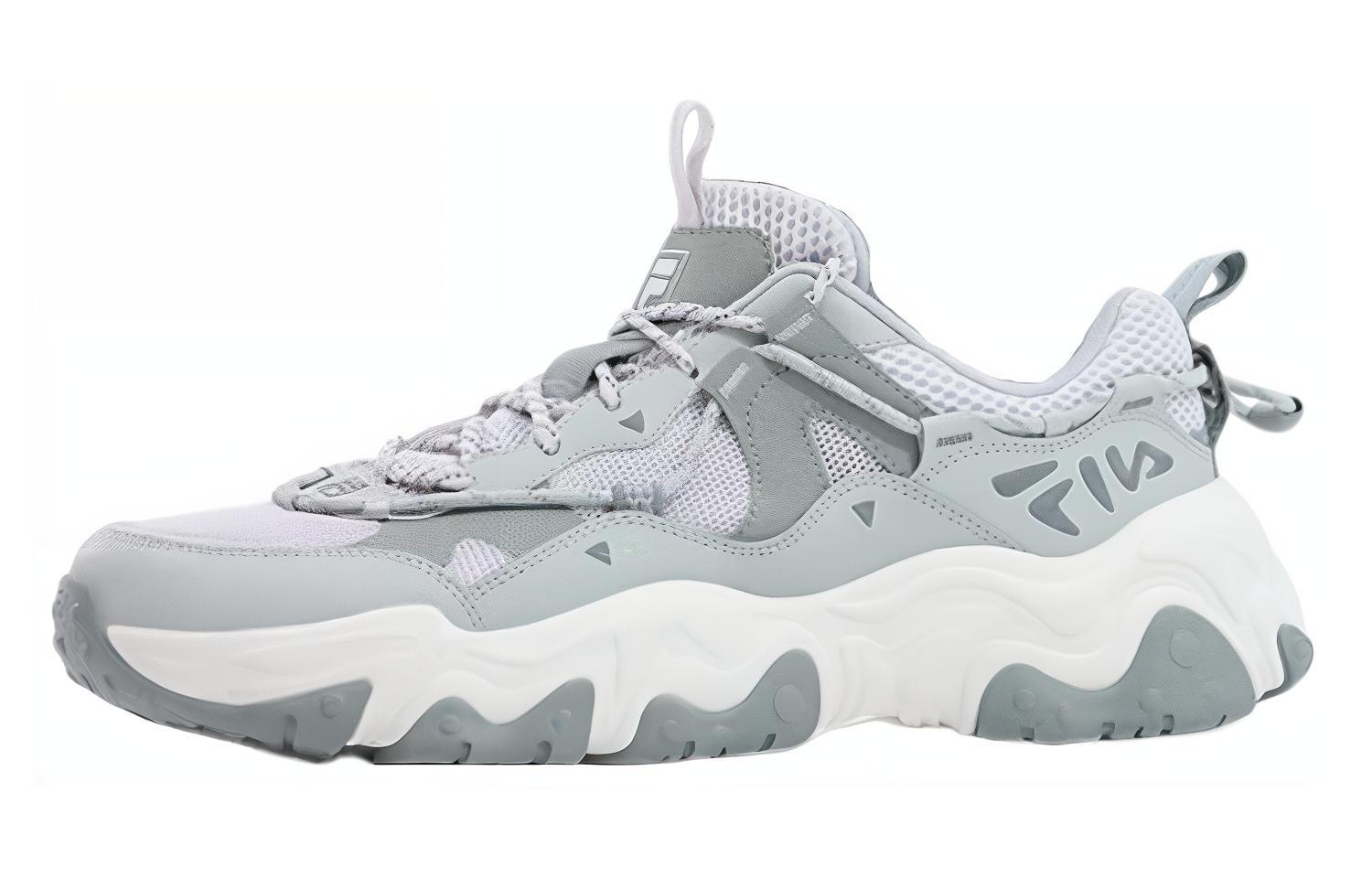 

FILA Флюид 5 Кроссовки с кошачьей лапкой Износостойкие Увеличивающие рост Низкие Повседневные Мужские Серые Белые Туманисто-серые, цвет Mist Gray