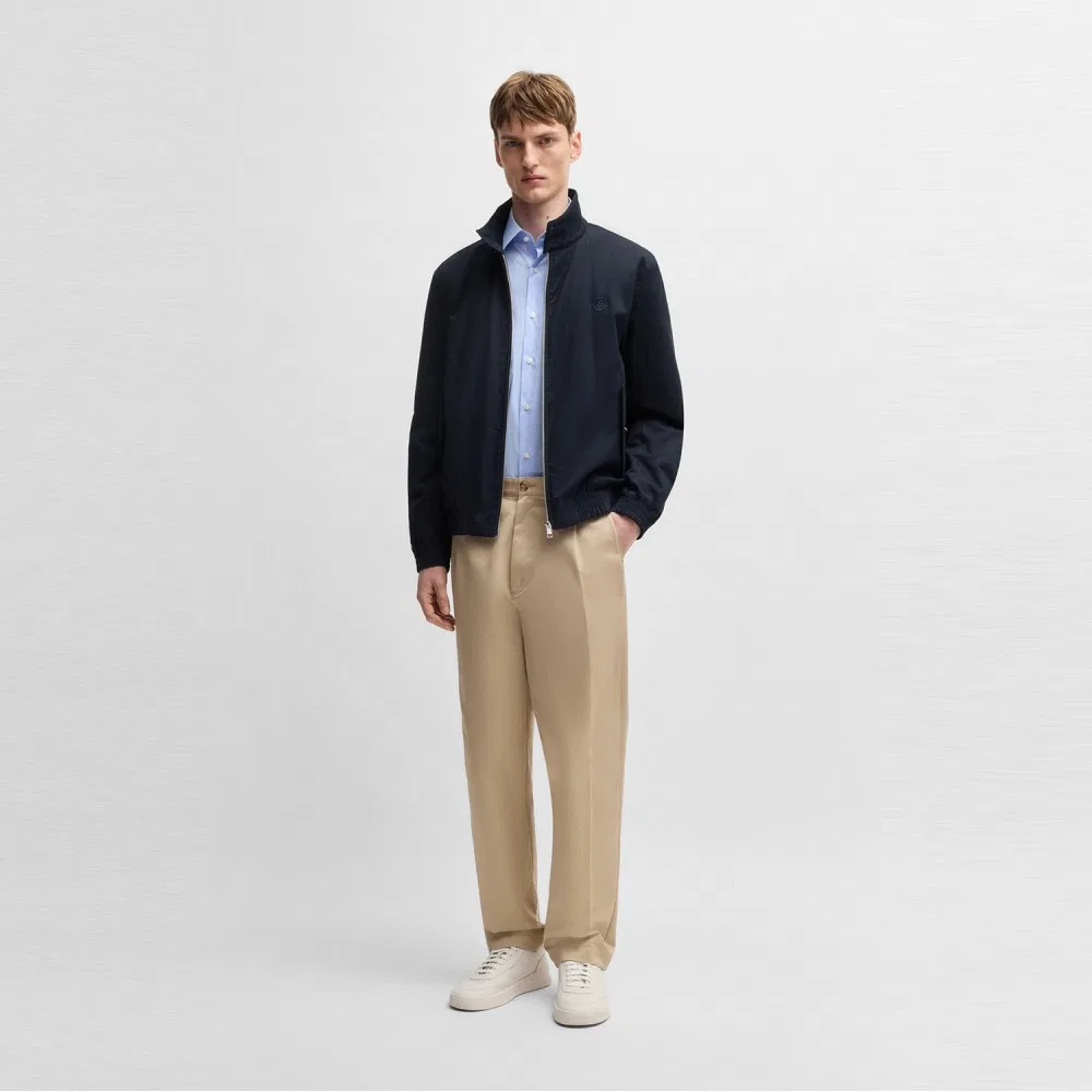 Мужская куртка Double B Monogram из смесового хлопка тёмно-синего цвета от Boss — фото 2