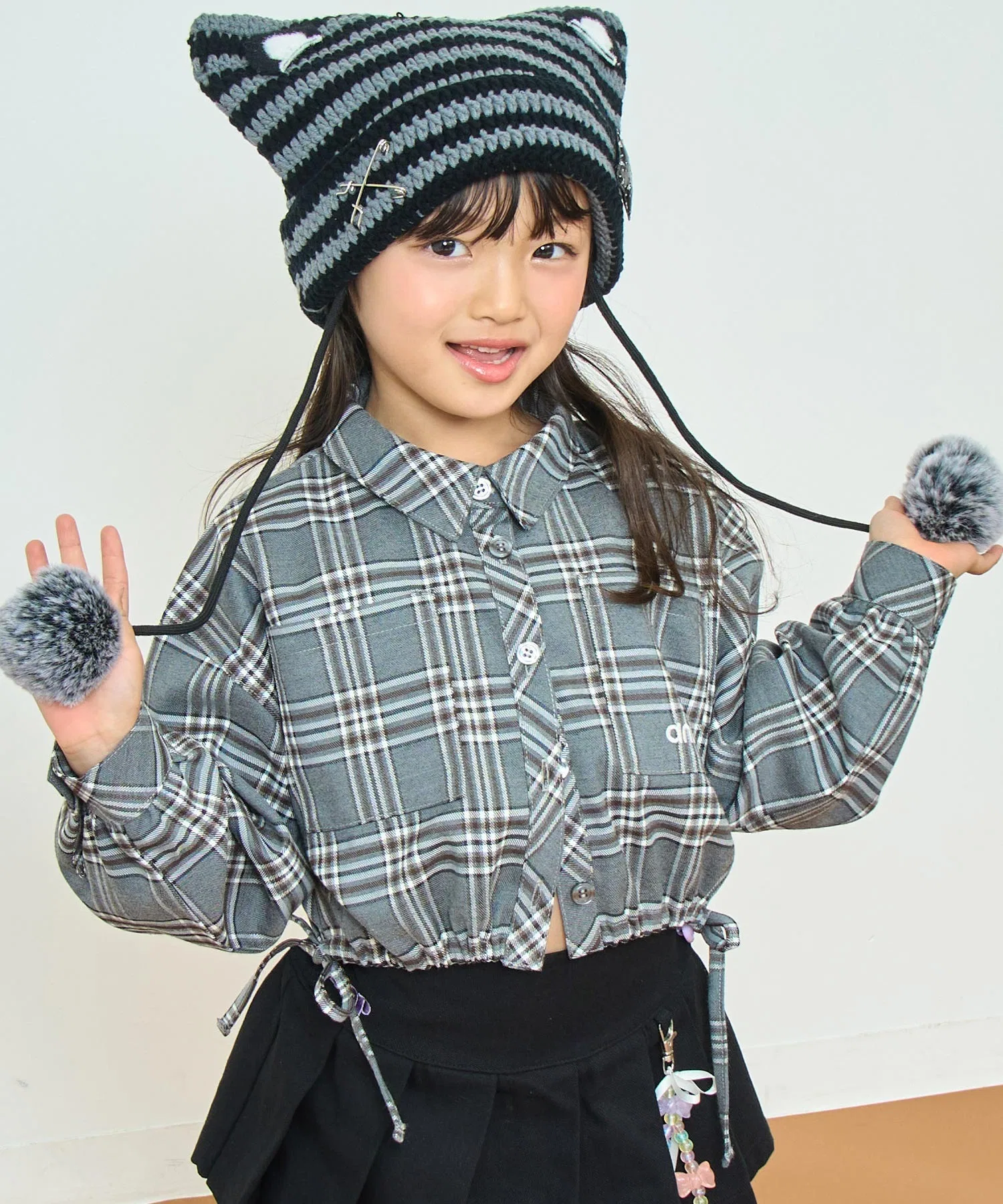Детская клетчатая рубашка ANAP kids серая