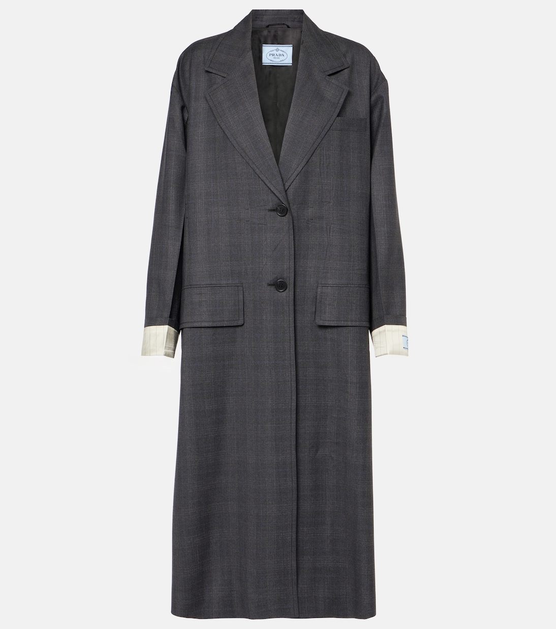 

Клетчатое пальто из девственной шерсти Prada, Antracite