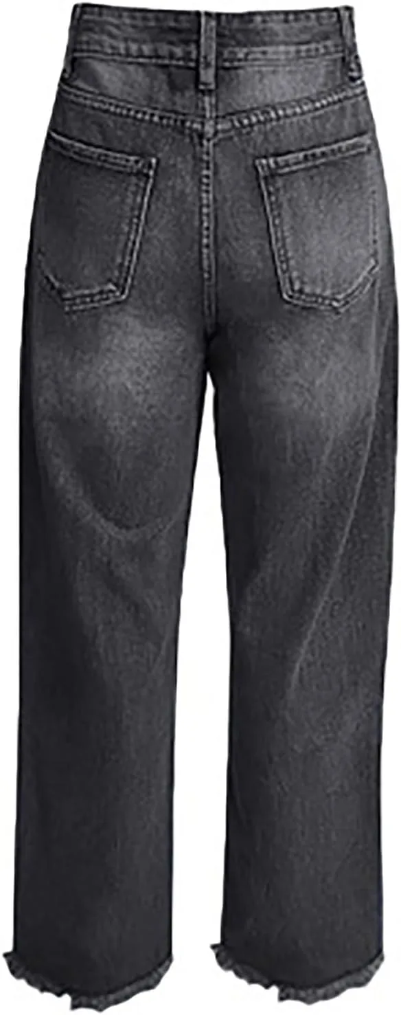 Джинсы для женщин Vintage Distressed, Straight Leg, Mid Waist — фото 4