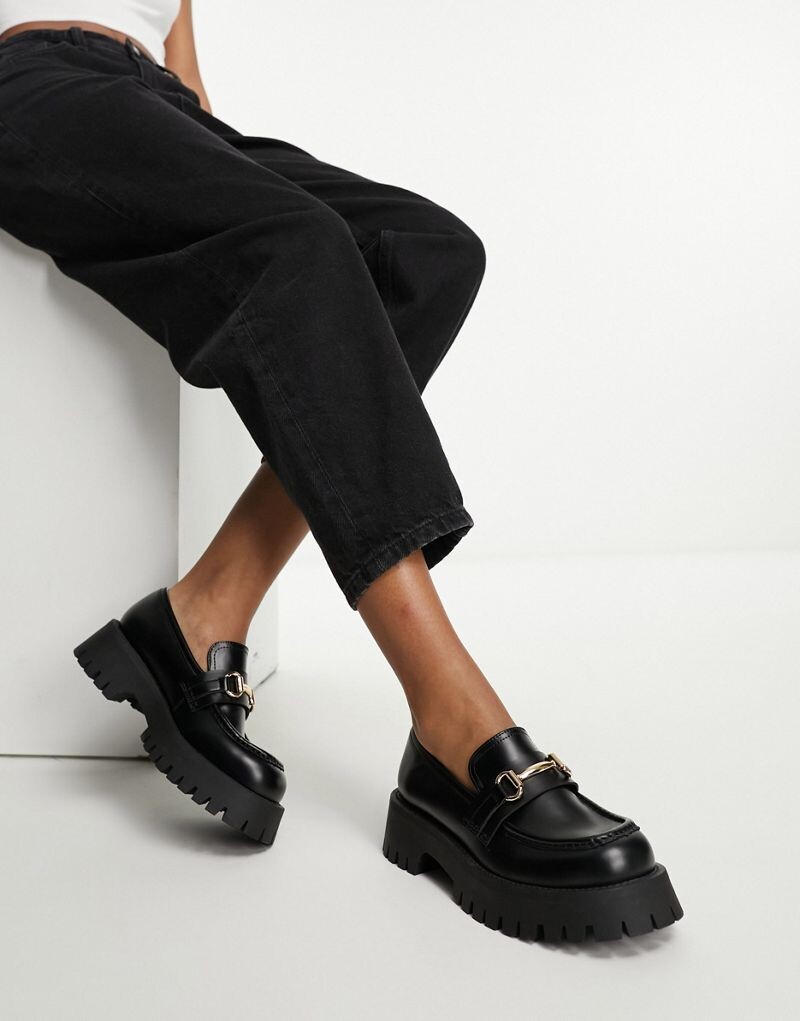 

Черные массивные лоферы ASOS DESIGN Masterpiece