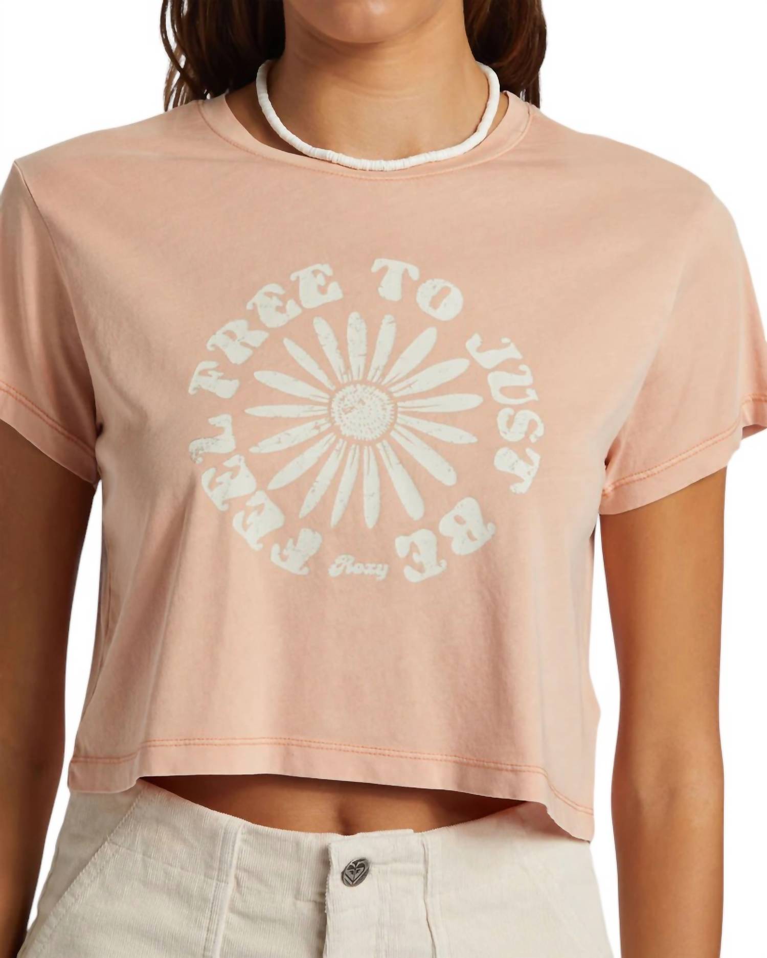

Футболка Feel Free Crop в коралловом цвете Roxy