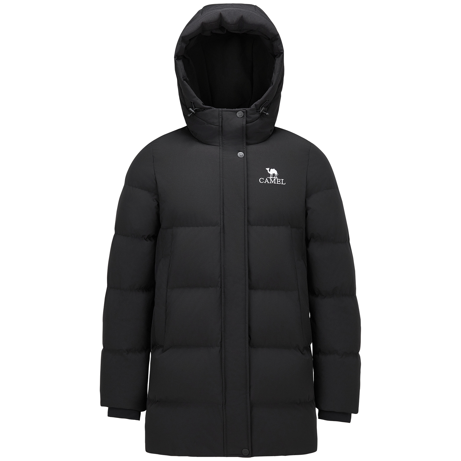 

Теплая флисовая коллекция пуховиков женских с капюшоном утепленных CAMEL, phantom черный