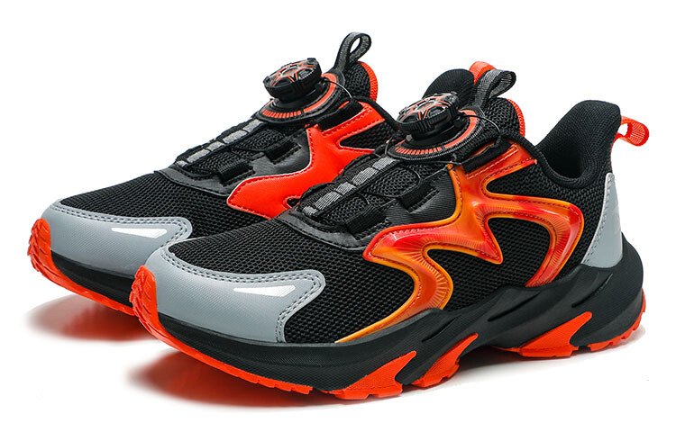 Детские кроссовки GS Low-top черные/микрокристаллические серые/ярко-оранжевые Anta Kids, черный/серый/оранжевый — фото 3