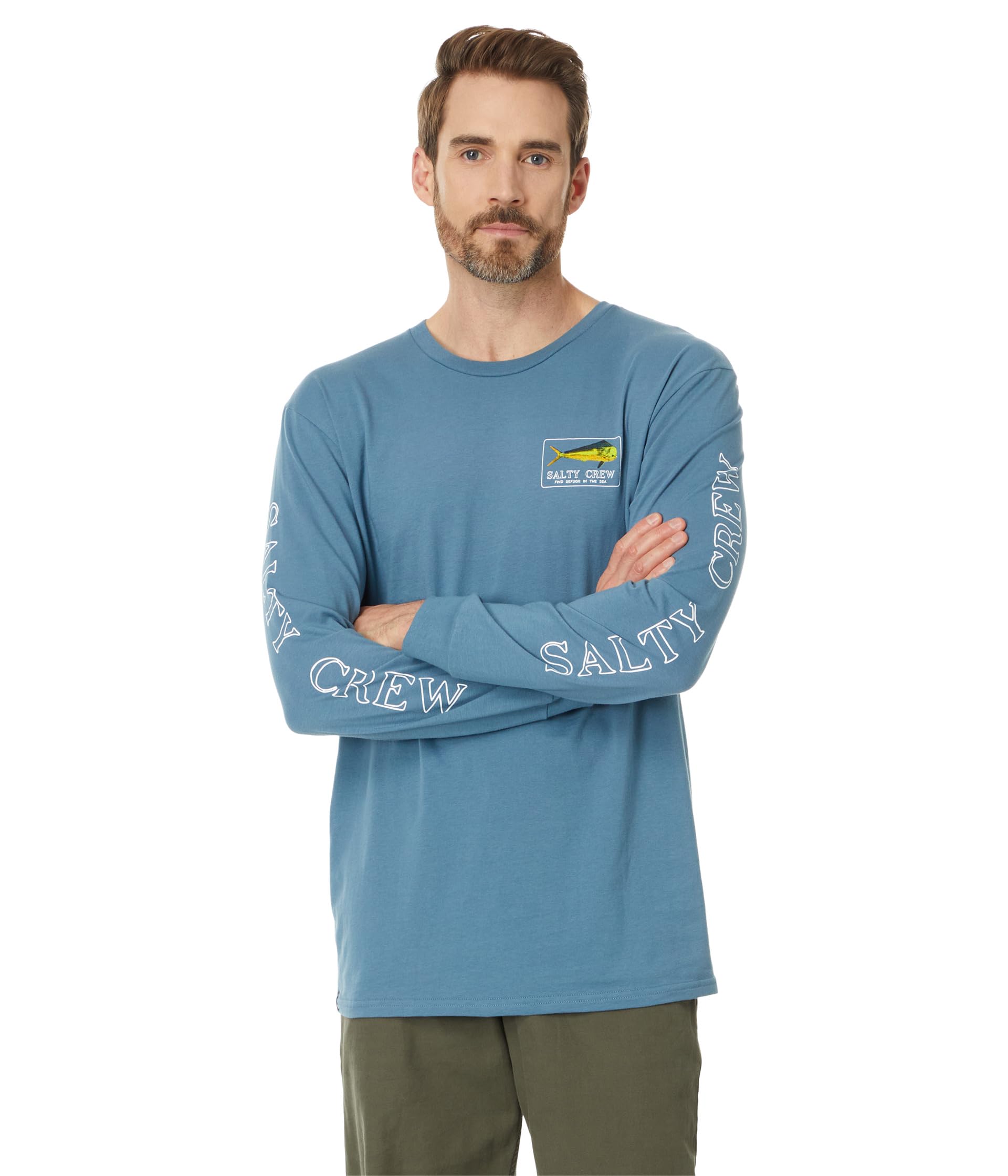 

Футболка Salty Crew Golden Mahi Premium Long, цвет Slate