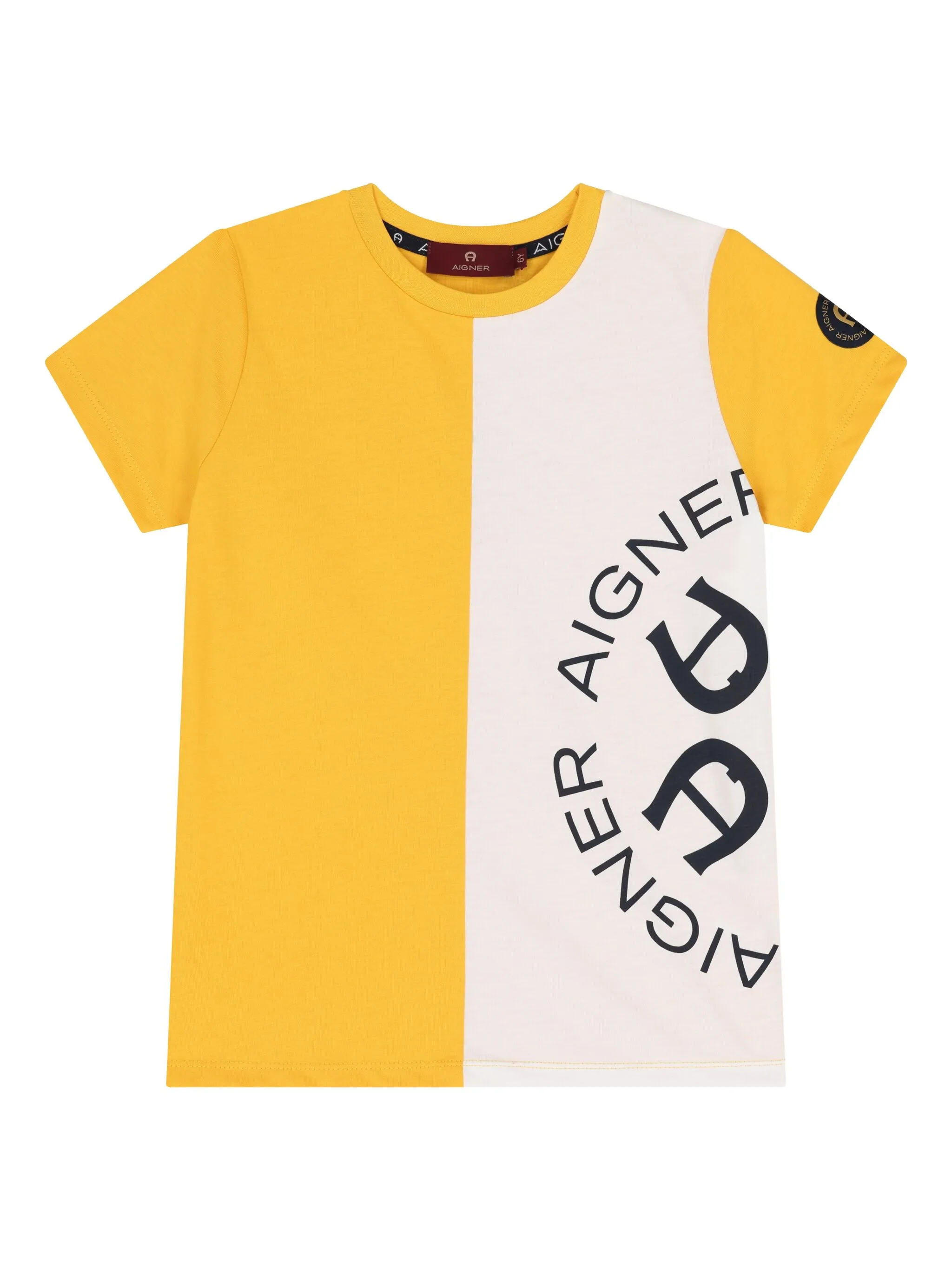 

Футболка с логотипом и вставками Aigner Kids, желтый