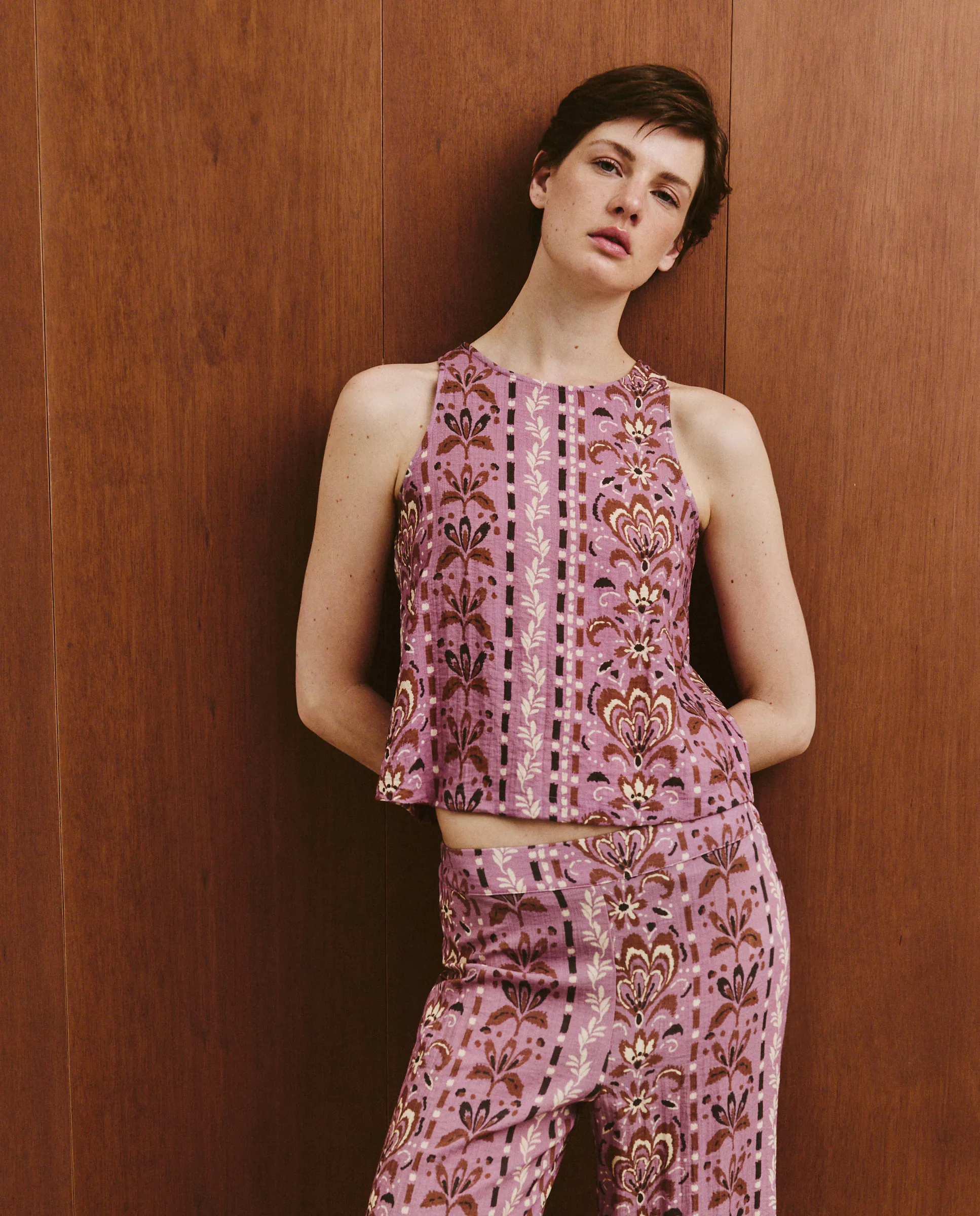 

Топ с коротким рукавом и открытой спиной Southern Cotton, розовый