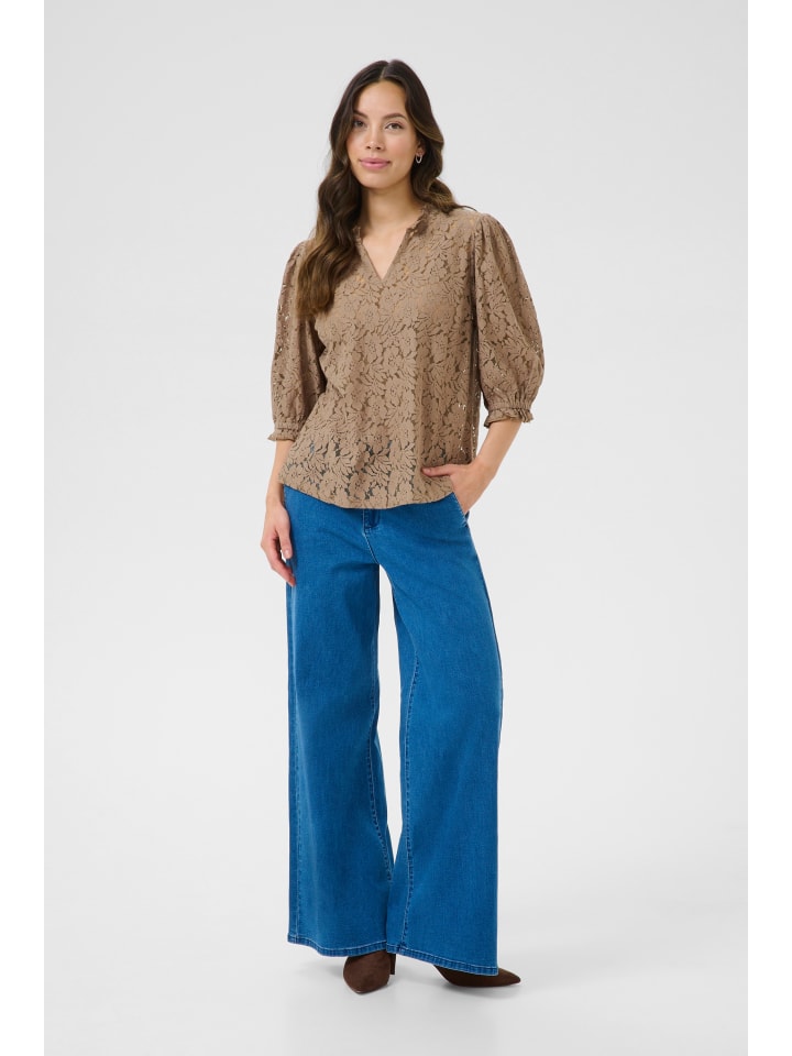 

Блузка с короткими рукавами CRKaspis A-образной формы в цвете Fossil Cream