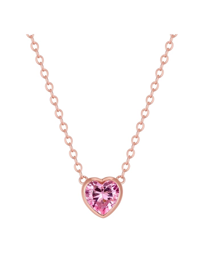 

Trilani Колье в форме сердца из стерлингового серебра с фианитами цвета розового золота