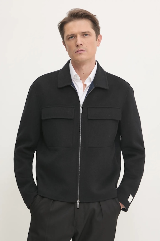 

Шерстяная рубашка-куртка Calvin Klein, черный